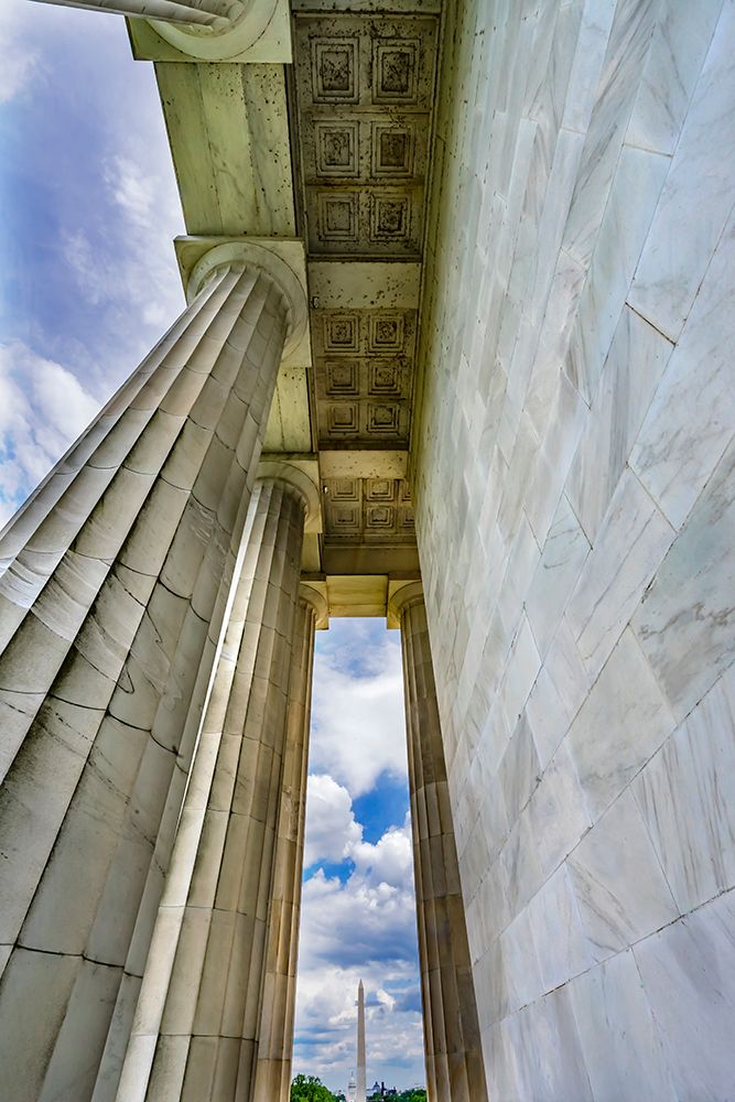 Tall white columns-Lincoln Memorial-Washington DC-Dedicated 1922